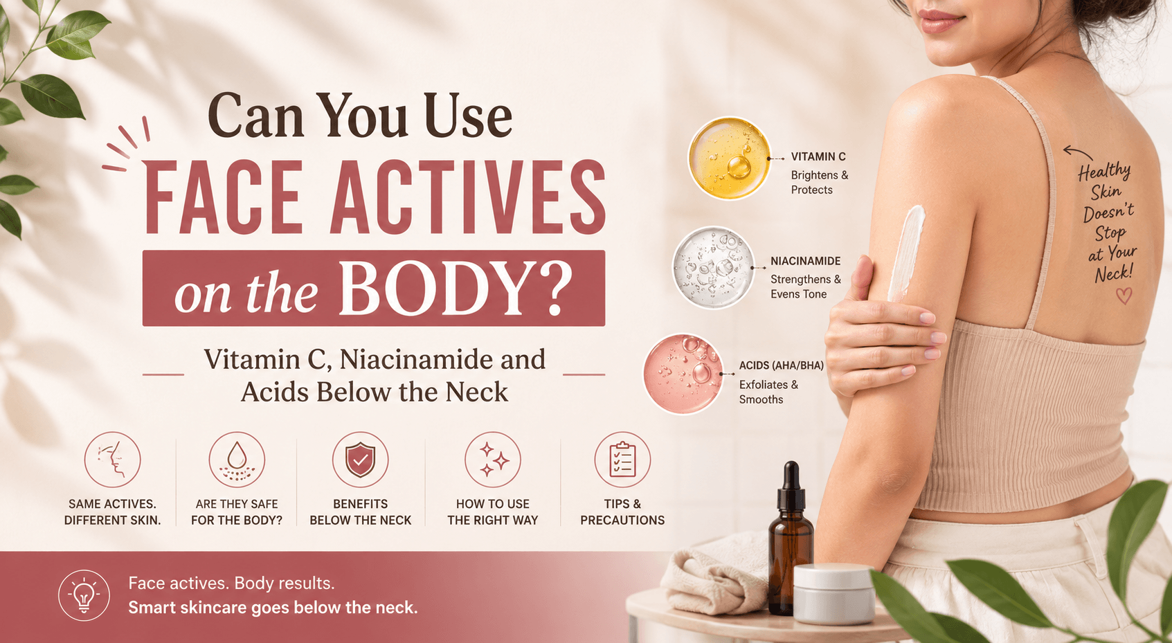 Can You Use Face Actives on the Body? Vitamin C, Niacinamide and Acids Below the Neck
