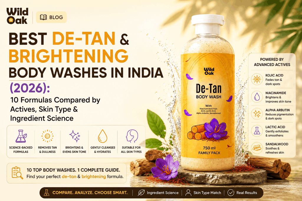 Best De-Tan and Brightening Body Washes in India (2026): 10 Formulas Compared by Actives, Skin Type & Ingredient Science